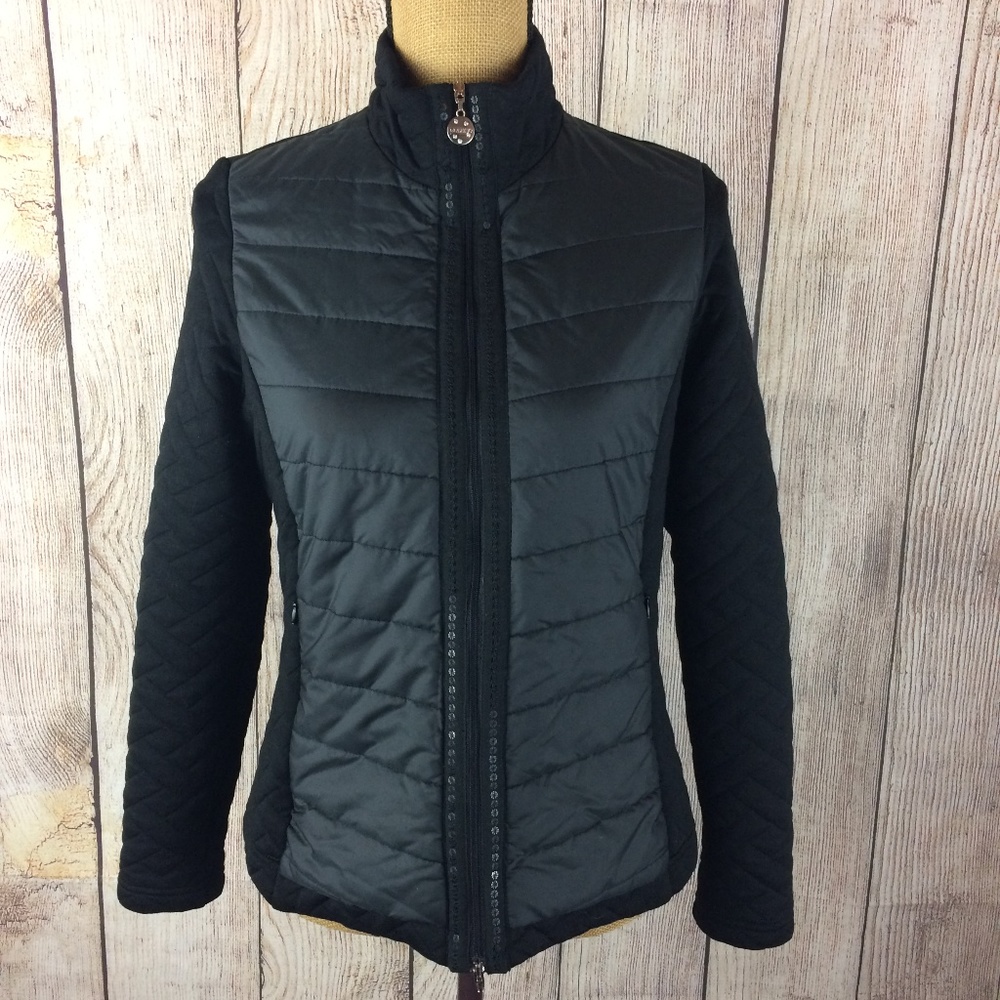 Golfino Black Full Zip Quilted Puffer Jacket Sz 6 - Picture 1 of 8